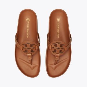 Tory Burch Women's Miller Cloud Sandals. Bourbon Miele, Tan. Size: 8, Medium US